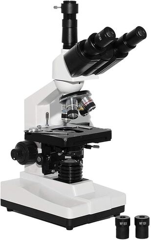 X-S-P100S-M Biological Microscope, 40X-1600X Magnification, LED Light, Trinocular Head, WF10X Eyepiece for School & Home Education in Saudi Arabia