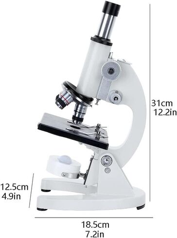 Compound Monocular Microscope for Kids & Students, 40X-6000X Magnification, Coarse & Fine Focus, LED Illumination, Includes Mobile Phone Holder in Saudi Arabia