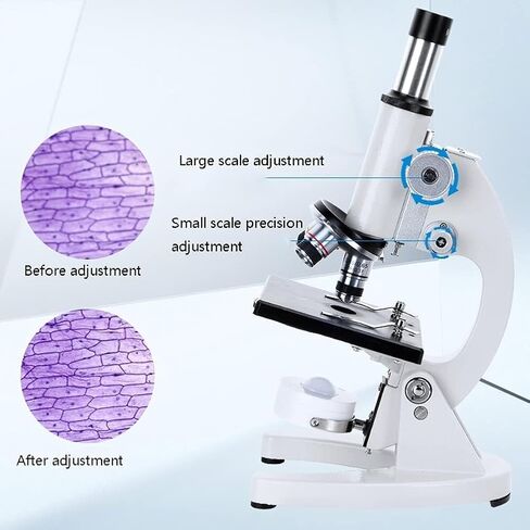 Compound Monocular Microscope for Kids & Students, 40X-6000X Magnification, Coarse & Fine Focus, LED Illumination, Includes Mobile Phone Holder in Saudi Arabia