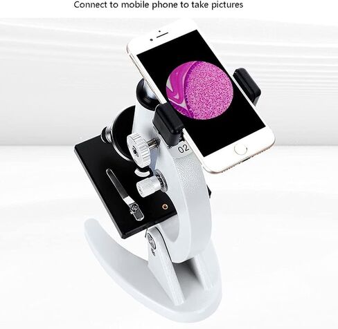 Compound Monocular Microscope for Kids & Students, 40X-6000X Magnification, Coarse & Fine Focus, LED Illumination, Includes Mobile Phone Holder in Saudi Arabia