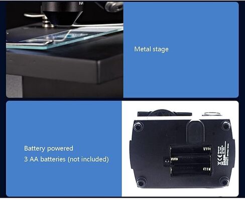 Monocular Compound Microscope for Students & Adults, LED Illumination, 40X-800X Magnification, Adjustable Eyepiece, Mobile Phone Holder in Saudi Arabia
