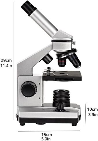 Monocular Compound Microscope for Students & Adults, LED Illumination, 40X-800X Magnification, Adjustable Eyepiece, Mobile Phone Holder in Saudi Arabia