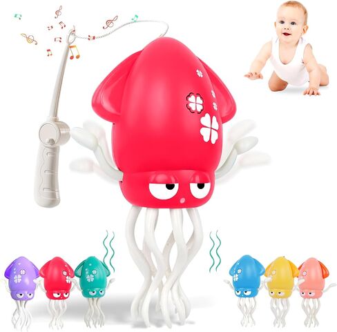 Sachie Dancing Octopus Baby Toy – Electric Crawling Octopus with Music & Lights, Rechargeable Sensory Toy for Infants & Toddlers, Fun Learning Gift for Boys & Girls(Pink) in Kuwait