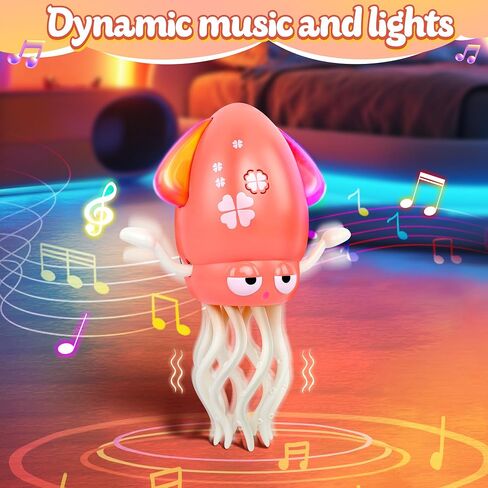 Sachie Dancing Octopus Baby Toy – Electric Crawling Octopus with Music & Lights, Rechargeable Sensory Toy for Infants & Toddlers, Fun Learning Gift for Boys & Girls(Pink) in Kuwait