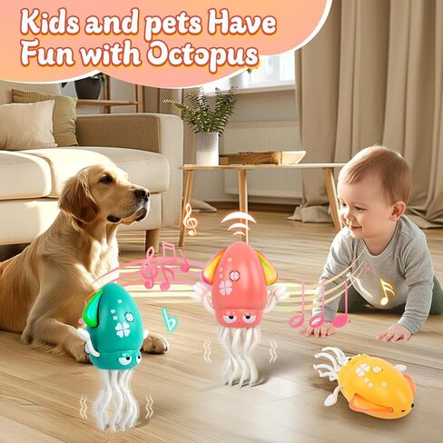 Sachie Dancing Octopus Baby Toy – Electric Crawling Octopus with Music & Lights, Rechargeable Sensory Toy for Infants & Toddlers, Fun Learning Gift for Boys & Girls(Pink) in Saudi Arabia