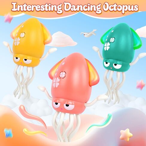 Sachie Dancing Octopus Baby Toy – Electric Crawling Octopus with Music & Lights, Rechargeable Sensory Toy for Infants & Toddlers, Fun Learning Gift for Boys & Girls(Pink) in Saudi Arabia