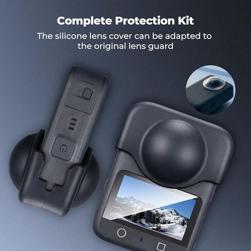 طقم واقي شاشة K&F CONCEPT متوافق مع ملحقات DJI OSMO 360، شاشة فائقة الدقة من الزجاج المقسى مع غطاء واقٍ لعدسة السيليكون، صلابة 9H ومضادة لبصمات الأصابع ومقاومة للخدش in Kuwait
