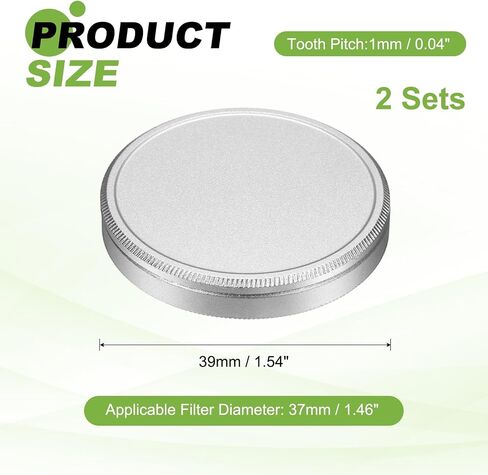 PATIKIL 52mm x 1mm Metal Lens Cap, 2 Pcs Universal Lens Filter Stack Cap Aluminum Camera Filter Protective Case Slim Stack for 52mm x 1mm Thread Size Camera Circular Fader, Silver in Saudi Arabia