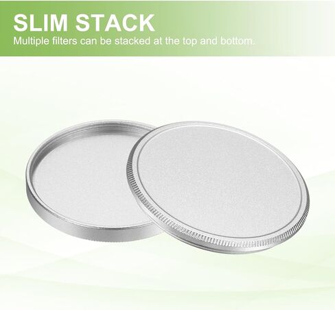 PATIKIL 52mm x 1mm Metal Lens Cap, 2 Pcs Universal Lens Filter Stack Cap Aluminum Camera Filter Protective Case Slim Stack for 52mm x 1mm Thread Size Camera Circular Fader, Silver in Saudi Arabia