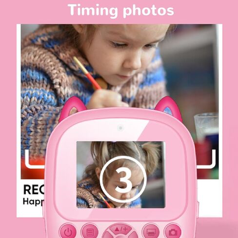 Instant Print Camera for Kids,48MP 1080P 2.4 Inch Screen Camera,DIY Graffiti Timer Countdown Selfies Camera Christmas Birthday Gifts for Girls Boys Toddler (Pink) in Saudi Arabia