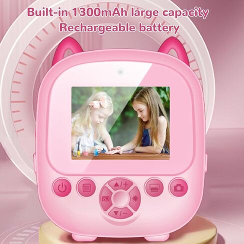 Instant Print Camera for Kids,48MP 1080P 2.4 Inch Screen Camera,DIY Graffiti Timer Countdown Selfies Camera Christmas Birthday Gifts for Girls Boys Toddler (Pink) in Saudi Arabia