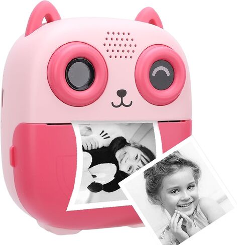 Instant Print Camera for Kids,48MP 1080P 2.4 Inch Screen Camera,DIY Graffiti Timer Countdown Selfies Camera Christmas Birthday Gifts for Girls Boys Toddler (Pink) in Saudi Arabia