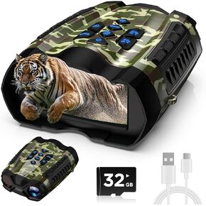 نظارات للرؤية الليلية، مناظير 4K مع كاميرا، شاشة عالية الدقة 3.5 بوصة وبطاقة TF سعة 32 جيجابايت، رؤية ليلية 9 تروس، تكبير رقمي 10X، رؤية ليلية ببطارية 4000 مللي أمبير في الساعة in Kuwait