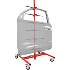 Universal Auto Panel Tree Paint Stand Holde, Adjustable Center Post, Panel Tree Auto Body Repair Tools for Panels, Doors, Fenders, Bumpers, Car Parts, Painting Support Rack Red+Black in Kuwait