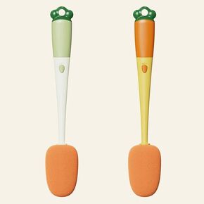 Kitchen_Empire_3-in-1 Long Handle Bottle Cleaning Brush | Multipurpose Cup Scrubber with Sponge Head & Notch Cleaner | Kitchen & Baby Bottle Cleaner Tool in Kuwait