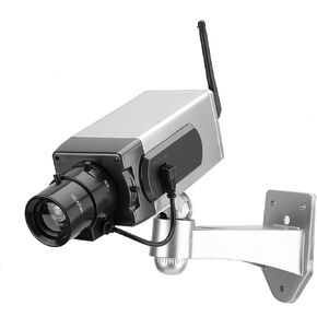 كاميرا وهمية عامة، محاكاة طاقة داخلية خارجية، كاميرا وهمية وهمية، ضوء وامض LED للأمان CCTV LED ضوء وامض فضي in Kuwait