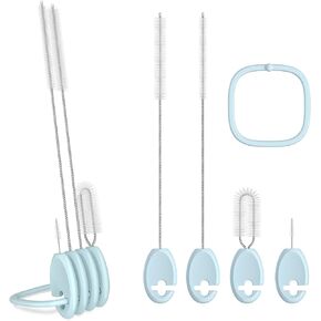 4in1 Straw Brush Set, Standing Cleaning Brush Set Includes 7mm &10mm Straw Brush, Cup Lid Brush, Crevice Brush, for Wide and Narrow Straws, Water Bottles, Cups and Lids, Purple in Saudi Arabia