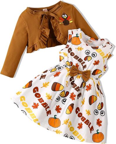 VINUOKER Toddler Baby Girl Christmas Dress and Cardigan Set Toddler Xmas Dress Christmas Outfits Set in Saudi Arabia