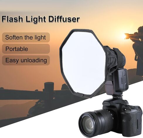 Flash Diffuser for Speedlight,Macro Photography Flash Diffuser - Speedlight Octagonal, Light for Dish- in Kuwait