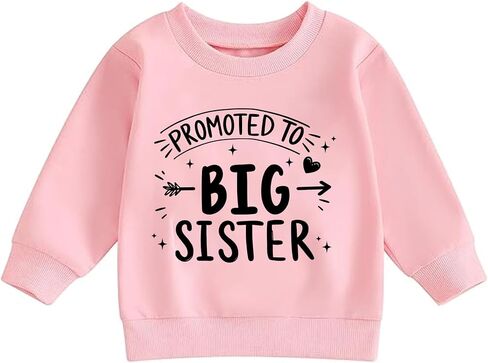 Big Sister Sweatshirts for Girl Promoted to Big Sist Toddler Baby Long Sleeve Kids Casual Pullover Tops in Saudi Arabia