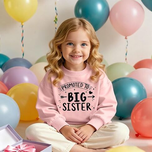 Big Sister Sweatshirts for Girl Promoted to Big Sist Toddler Baby Long Sleeve Kids Casual Pullover Tops in Saudi Arabia