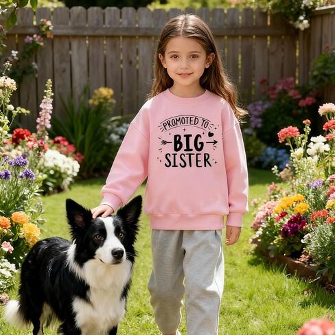 Big Sister Sweatshirts for Girl Promoted to Big Sist Toddler Baby Long Sleeve Kids Casual Pullover Tops in Saudi Arabia