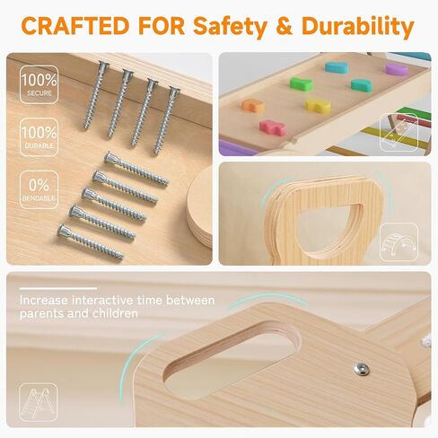 Pikler Triangle Climbing Set with Cushion, 7 in 1 Foldable Wooden Climbing Toys for Toddlers 1-3, Montessori Indoor Playground Toddler Jungle Gym with Ramp & Arch, Rainbow in Saudi Arabia