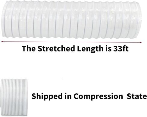 JUYO VONSAN 8 inch Dust Collection Hose 10ft Heavy Duty Flexible PVC Dust Collector Hose With Clamps (PVC, 8IN-10FT) in Saudi Arabia