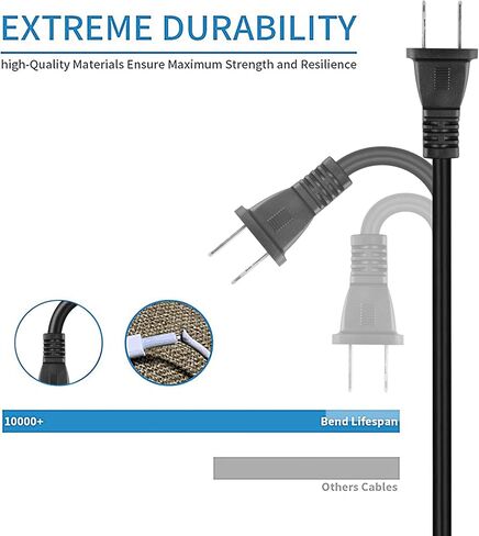 سلك طاقة تيار متردد 18AWG مدرج في قائمة UL بطول 10 أقدام متوافق مع منشار الرقصة Bosch 1584VS (0601584639) 1587AVS (0601587651) in Saudi Arabia