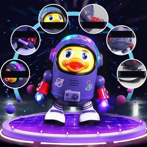 لعبة البطة الراقصة الفضائية، لعبة البطة الموسيقية الراقصة التفاعلية، روبوت المشي على شكل بطة الطفل، لعبة البطة الراقصة الكهربائية، ألعاب موسيقية للأطفال، ألعاب البطة الغنائية اللطيفة مع أضواء LED للموسيقى in Kuwait