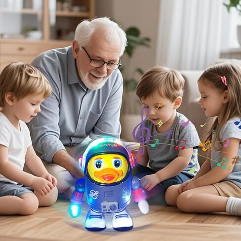 لعبة البطة الراقصة الفضائية، لعبة البطة الموسيقية الراقصة التفاعلية، روبوت المشي على شكل بطة الطفل، لعبة البطة الراقصة الكهربائية، ألعاب موسيقية للأطفال، ألعاب البطة الغنائية اللطيفة مع أضواء LED للموسيقى in Kuwait