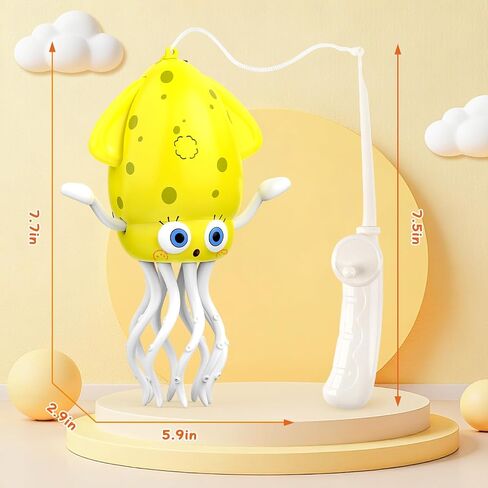 Electric Dancing Octopus Baby Toy with LED Light and Music, Dancing Squid Kids Toys Boys Girls Age 3-5 4-5, Automatic Obstacle Avoidance Birthday for Boys Girls in Saudi Arabia