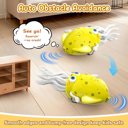 Electric Dancing Octopus Baby Toy with LED Light and Music, Dancing Squid Kids Toys Boys Girls Age 3-5 4-5, Automatic Obstacle Avoidance Birthday for Boys Girls in Saudi Arabia