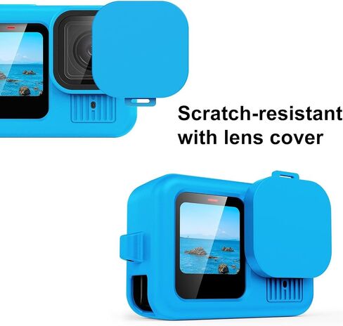 for GoPro HERO13 Black PULUZ Silicone Protective Case Cover with Wrist Strap & Lens Cover (Black) in Saudi Arabia