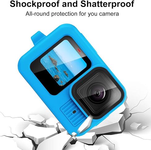 for GoPro HERO13 Black PULUZ Silicone Protective Case Cover with Wrist Strap & Lens Cover (Black) in Saudi Arabia
