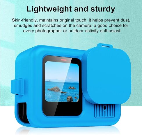 for GoPro HERO13 Black PULUZ Silicone Protective Case Cover with Wrist Strap & Lens Cover (Black) in Saudi Arabia