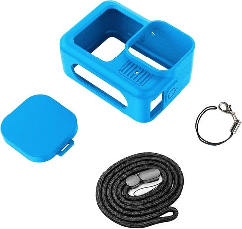 for GoPro HERO13 Black PULUZ Silicone Protective Case Cover with Wrist Strap & Lens Cover (Black) in Saudi Arabia
