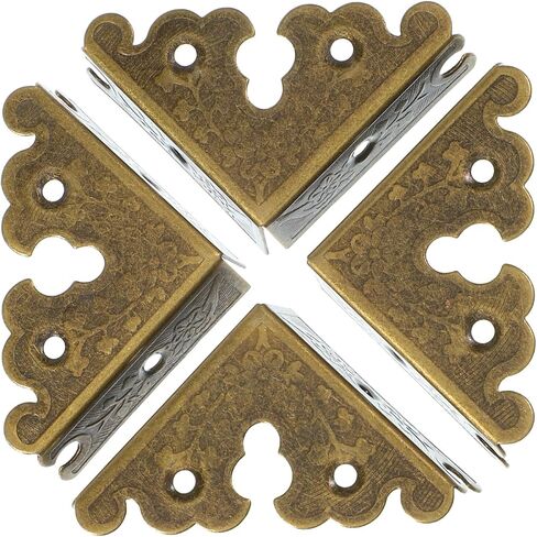 12 Pcs Decorative Corner Protectors Antique Bronze Edge Safety Guards Covers Decorative Metal Corner Guard with Screws for Storage Box Furniture Tables Cabinets Jewelry Box Picture Frame in Saudi Arabia