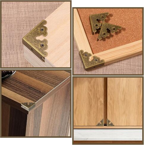 12 Pcs Decorative Corner Protectors Antique Bronze Edge Safety Guards Covers Decorative Metal Corner Guard with Screws for Storage Box Furniture Tables Cabinets Jewelry Box Picture Frame in Saudi Arabia