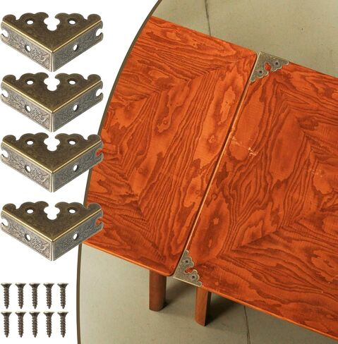 12 Pcs Decorative Corner Protectors Antique Bronze Edge Safety Guards Covers Decorative Metal Corner Guard with Screws for Storage Box Furniture Tables Cabinets Jewelry Box Picture Frame in Saudi Arabia