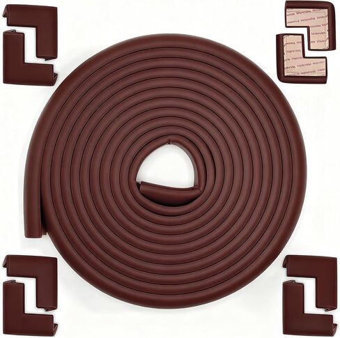 Edge Corner Protector Baby Proofing, Furniture Safety Bumper Guard, Heavy-Duty Soft NBR Rubber Foam, Safety Corner Covers Pre-Taped Rubber Foam (Large 16.7ft Edge 8 Corners) in Kuwait