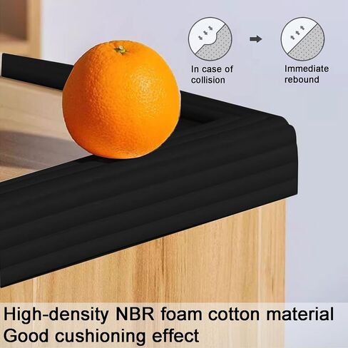 Proof Edge Corner Protector, 2pcs 78.7in/200cm Furniture Safety Bumpers Guard Padding, Soft NBR Rubber Foam Adhesive Cushion, Fireplace Cabinets Table Desk Edges & Sharp Corners (Beige) in Kuwait