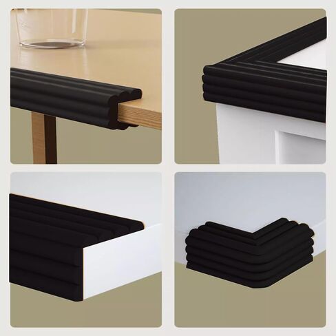 Proof Edge Corner Protector, 2pcs 78.7in/200cm Furniture Safety Bumpers Guard Padding, Soft NBR Rubber Foam Adhesive Cushion, Fireplace Cabinets Table Desk Edges & Sharp Corners (Beige) in Kuwait