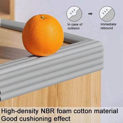 Proof Edge Corner Protector, 2pcs 78.7in/200cm Furniture Safety Bumpers Guard Padding, Soft NBR Rubber Foam Adhesive Cushion, Fireplace Cabinets Table Desk Edges & Sharp Corners (Beige) in Kuwait
