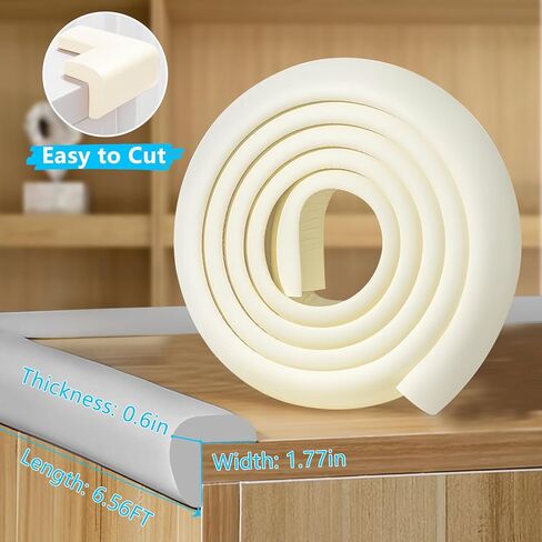 Baby Proofing Edge Corner Protector,1 Roll Grey L-Shape Soft Cabinet Door Bumper Corner Strip,Safety Bumper Corner Guards,Wall Protector,Self Adhesive,for Nursery,Kitchen,Fireplace,Table in Kuwait