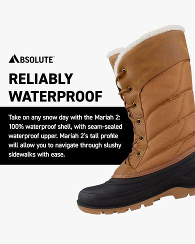 Absolute Mariah 2 Tall Snow Winter Boots for Women, Warm, Insulated, Faux Fur Collar, Fleece Lined in Saudi Arabia