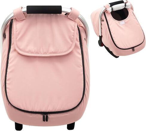 Winter Car Seat Cover Baby Gril, Infant Car Seat Cover with Soft Fleece Lined, Warm Carseat Covers with Side Breathable Vents, Universal Cold Weather Shield for Newborn Shower Party in Kuwait