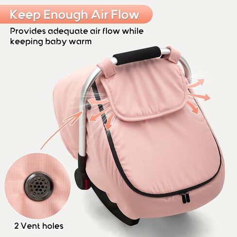 Winter Car Seat Cover Baby Gril, Infant Car Seat Cover with Soft Fleece Lined, Warm Carseat Covers with Side Breathable Vents, Universal Cold Weather Shield for Newborn Shower Party in Kuwait