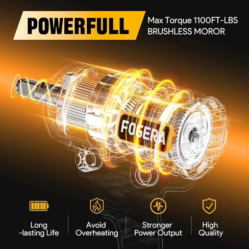 Cordless Impact Wrench 1/2 Inch - Compatible with Dewalt 20V Batteries, 1100 Ft-lbs (1500N.m) High Torque Impact Driver, Brushless Impact Gun with 3 Speed Modes & LED Light (Battery Not Included) in Saudi Arabia