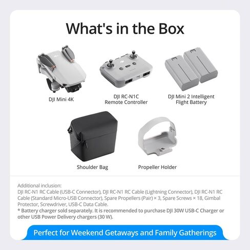 كاميرا DJI Mini 2 SE بدون طيار كوادكوبتر مع وحدة تحكم عن بعد RC-N1، فيديو QHD، ناقل حركة 10 كم، أقل من 249 جرام، العودة إلى المنزل، حزمة اللقطات الاحترافية التلقائية مع حقيبة ظهر Deco Gear + الملحقات in Kuwait